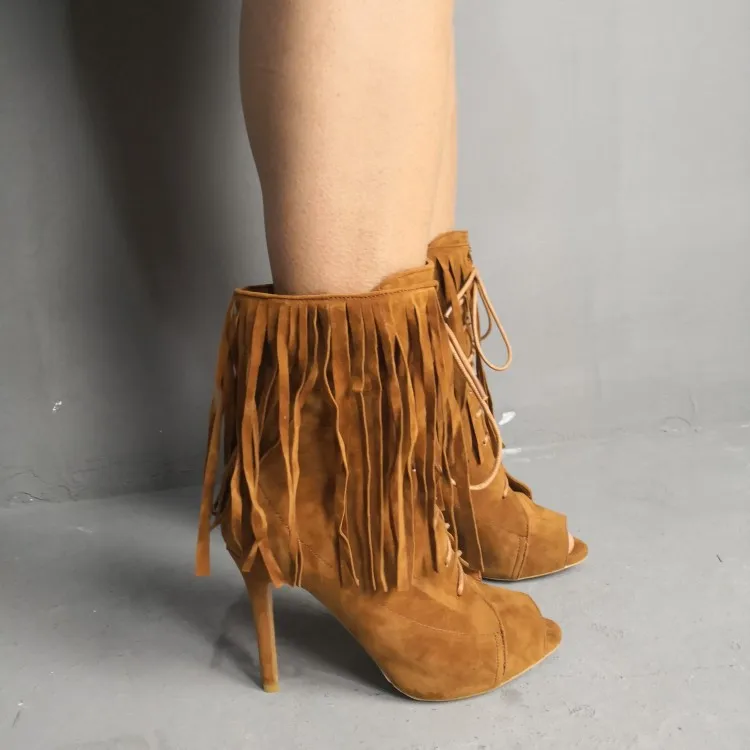 5 Toe Zapatos Moda Tamaño Yifsion Camel Verano D1144 Nuevo Mujeres Tacones Botas Nosotros 15 Tobillo Las Stiletto Peep Camello Altos De OOzwTxPa