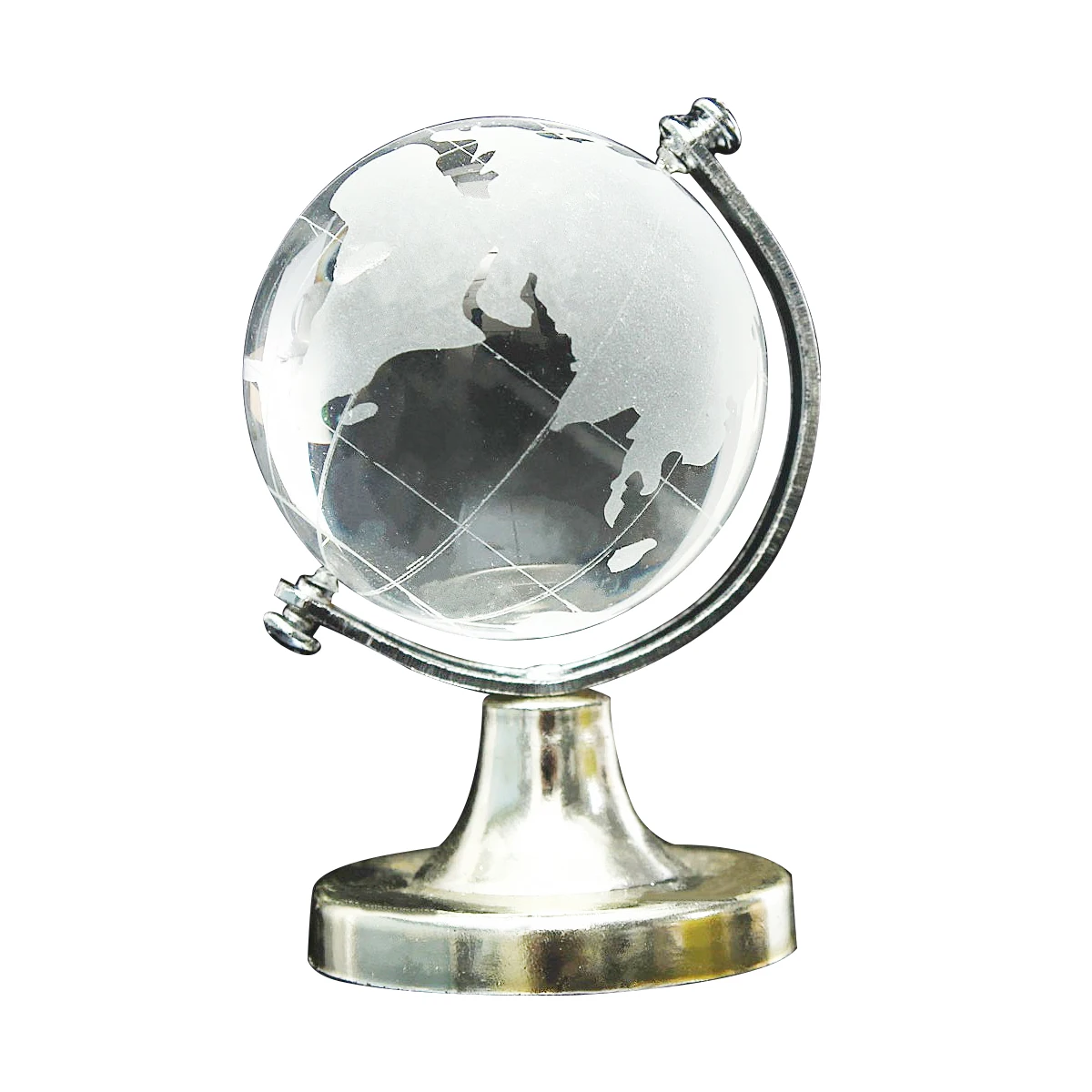 

HOT SALE Crystal Glass Frosted World Globe Stand Paperweight Home Desk Wedding Decorate