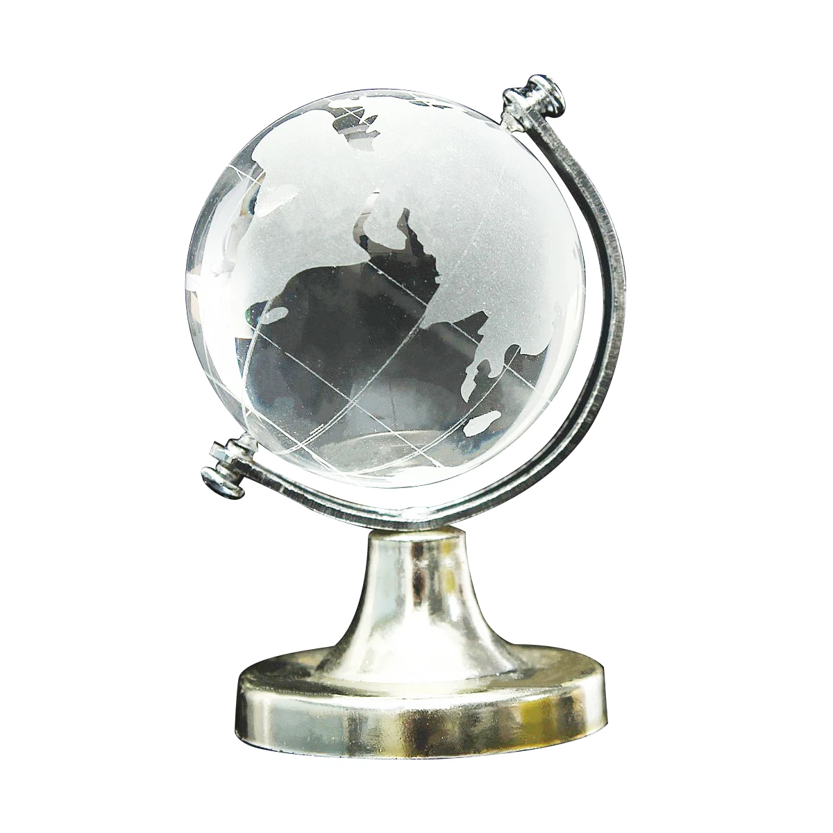 40mm Comimark 1Pcs Crystal Glass Frosted World Globe Stand Paperweight Home Desk Wedding Decor 