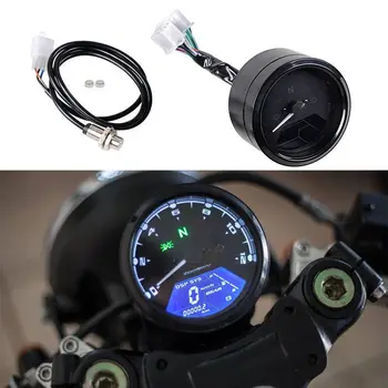 

12000 RPM Motorcycle Meter LED Digita Indicator Light Tachometer Odometer Speedometer Oil Meter with Night Vision Dial for Honda