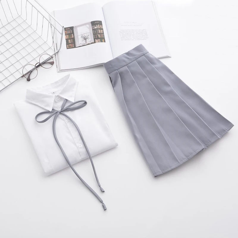 

Japanese Classical Long-sleeved Sailor Uniforms Japan High School JK Grey Uniform For Women Girls S/M/L/XL/XXL/XXXL New