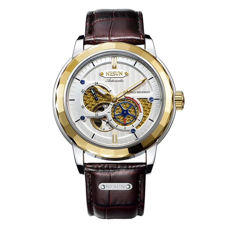Швейцарские роскошные Брендовые Часы NESUN Skeleton Tourbillon мужские часы с