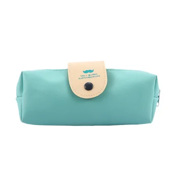 

Novelty Korean Candy Color Case PU Leather Home Office Storage Pencil Bag For Girl Children Stationery Supplies