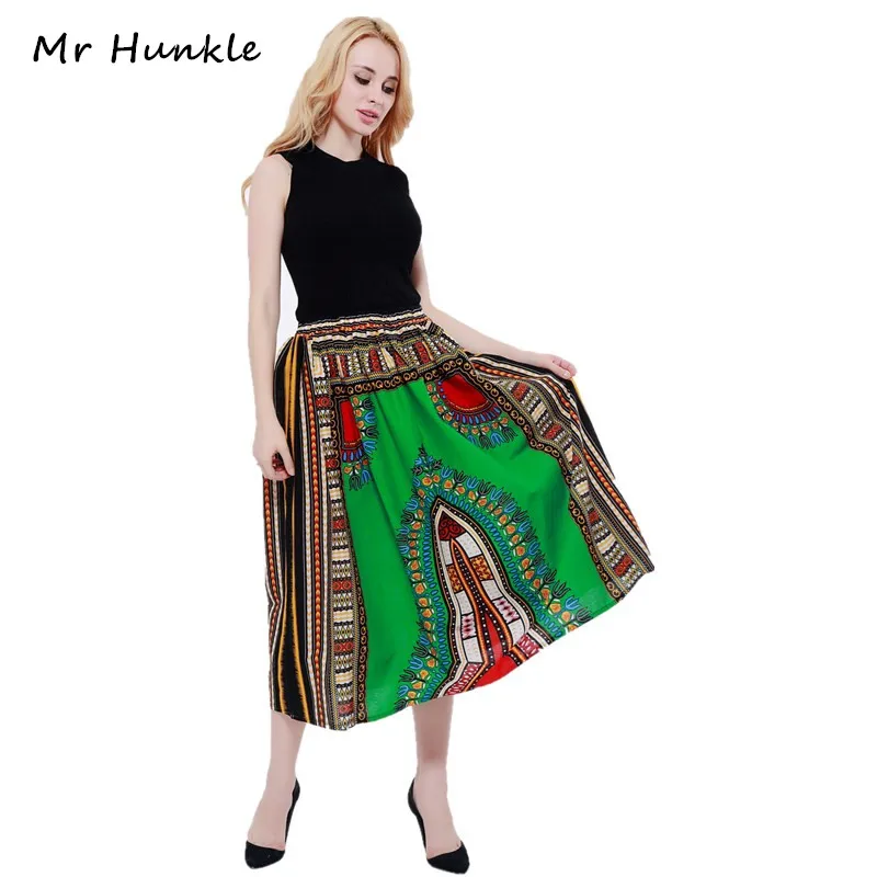 Brand Mr Hunkle Fashion Women's Cotton Skirt Traditional African Print Clothing Robe Africaine Femme Skirt 2017