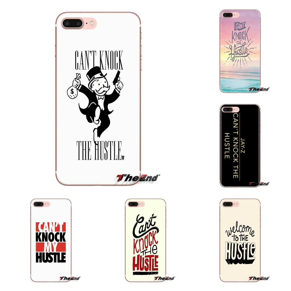 For iPod Touch Apple iPhone 4 4S 5 5S SE 5C 6 6S 7 8 X XR XS Plus MAX Cant knock the hustle Art Quote Transparent Clear TPU Case |