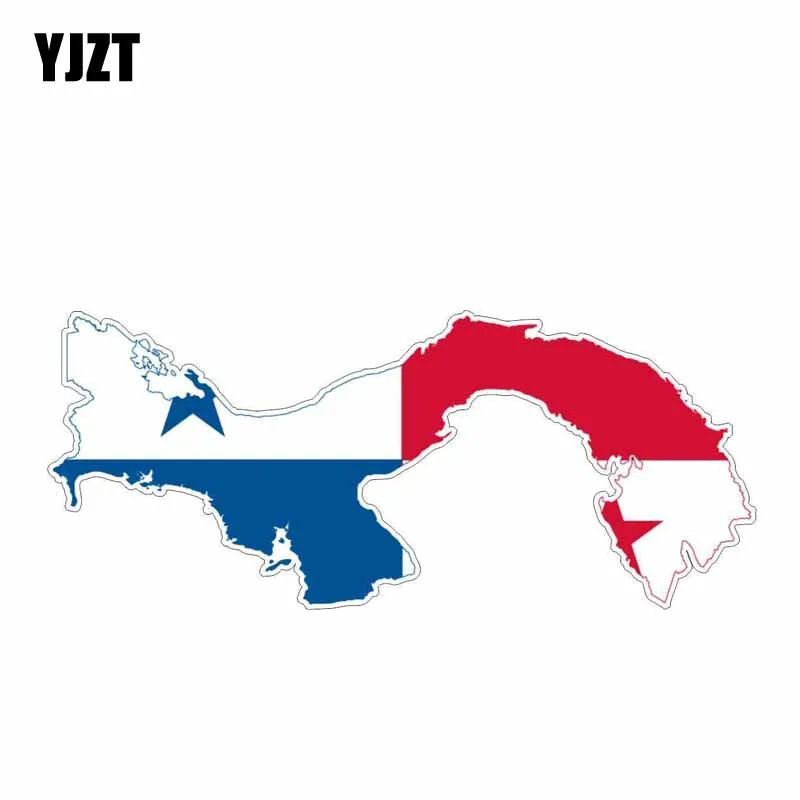 YJZT 14.4CM*6.1CM Car Accessories Flag Panama Map Sticker Reflective Decal 6-1178 | Автомобили и мотоциклы