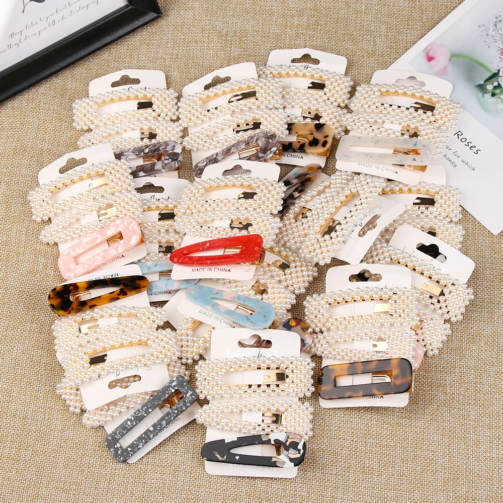 

3PCS /Set Korea Fashion Solid Pearl Hair Clips for Women Hair Barrette Hairpins Trendy Handmade Hair Styling Accessories