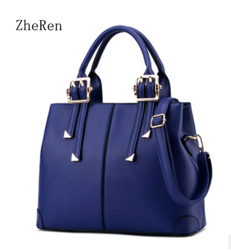 mujeres del bolso del bolso bolso femenino de moda de Europa y los Estados Unidos temperamento estilo lleva una bolsa de hombro - Цвет: Navy Blue