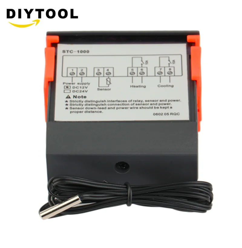 STC 1000 10A AC/DC 12V 24V 220V два реле выход цифровой регулятор температуры термостат 50 ~ 99C 1m