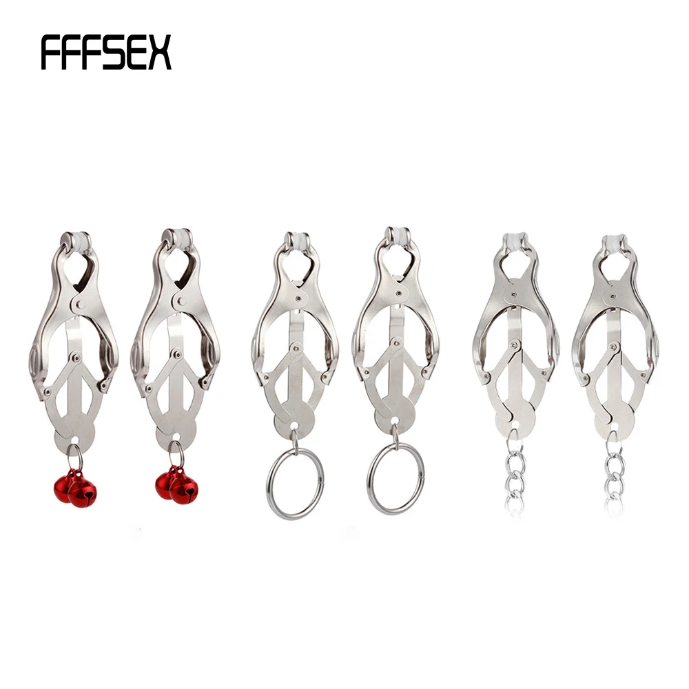 

FFFSEX Women Metal Chain Nipple Clamp Slave Nipple Clip Fetish Adult Toy Send To Costumer For Wedding Gift Exotic Accessories