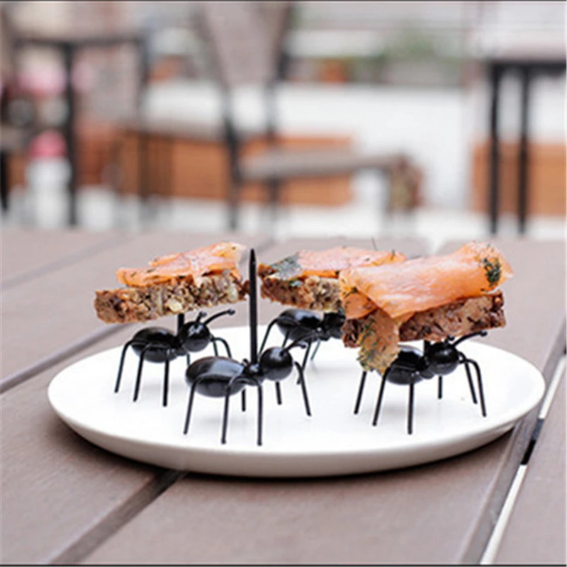 

6pcs/set Reusable Kawaii Ant Fruit Fork Newest Tableware Multiple Use Snack Cake Dessert Forks For Party Fruit Pick tv