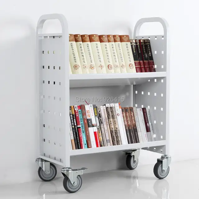 Internet Magazin Welded Steel Bookshelf With 4 Wheels Single Sided