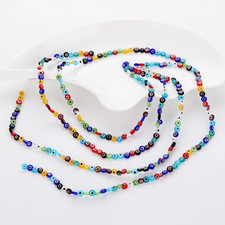 

Mixed Flat Millefiori Evil Eye Glass Loose Spacer Beads Choose 6/8/10/12mm
