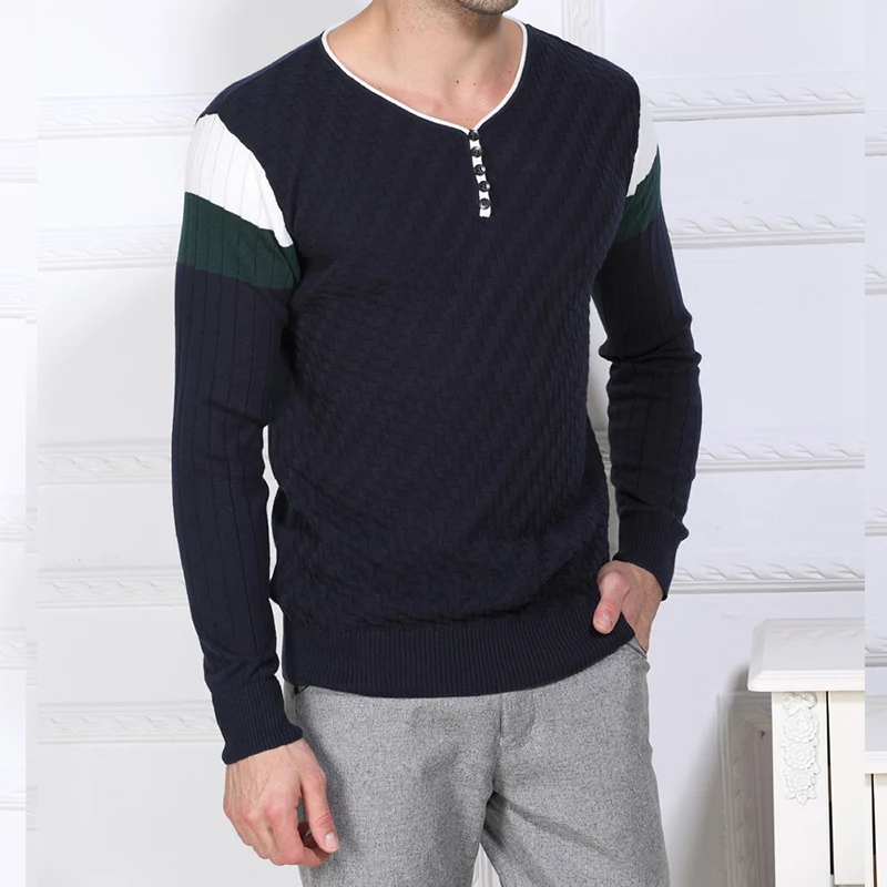 2019 новый мужской повседневный флисовый свитер новый вязаный свитер брендовая одежда Повседневная мода однотонный M ~ 3XL хлопок Обычный