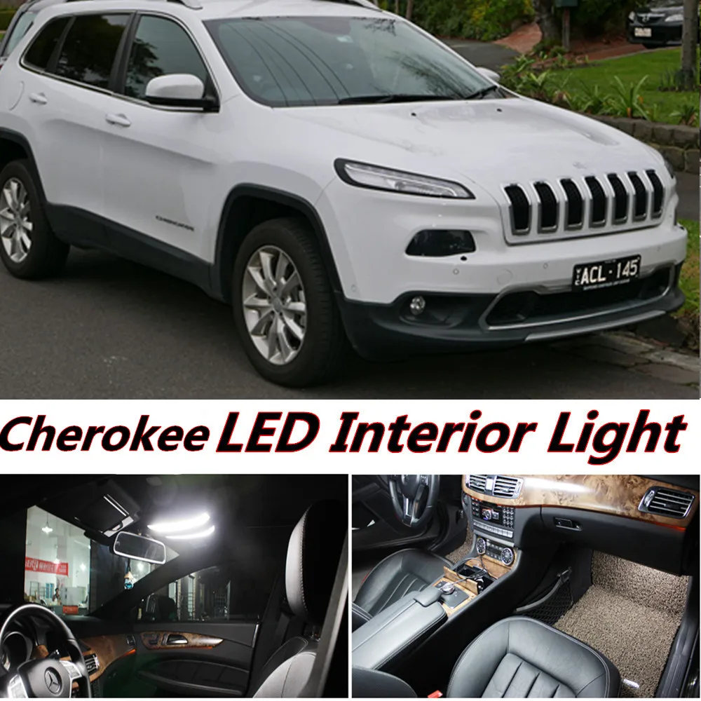 

4pcs free shipping Error Free Auto LED Bulbs Car Interior Light Kit T10 W5W Dome Lamps For Jeep Cherokee accessories 2014-2016