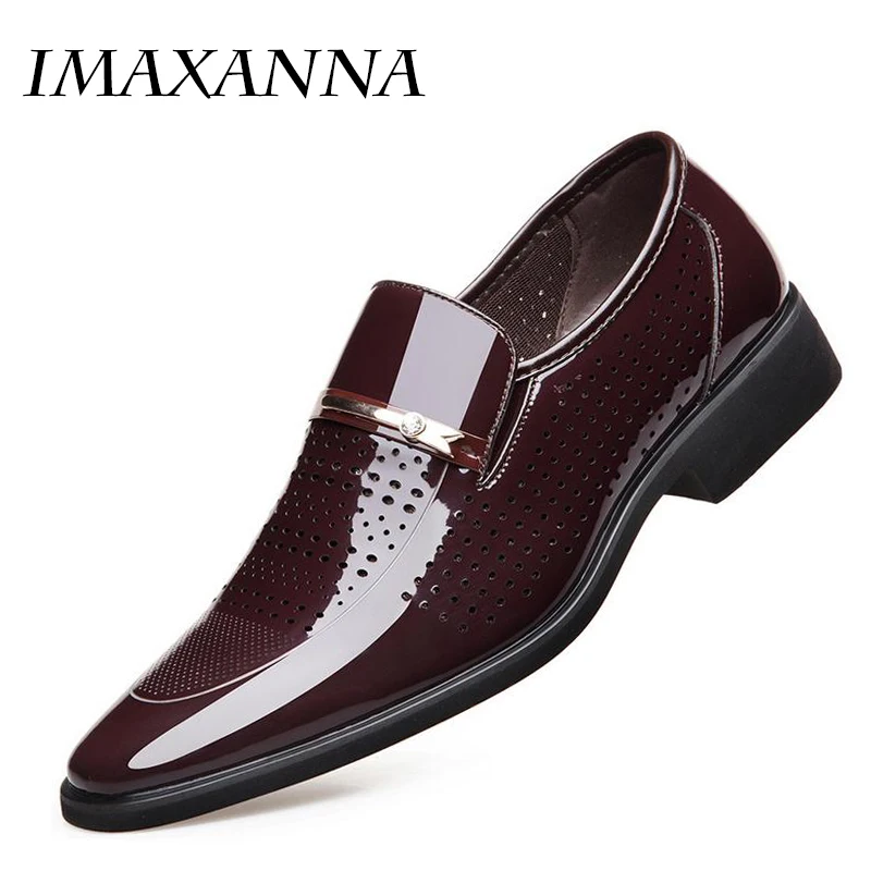 IMAXANNA/Мужские модельные туфли мужская кожаная обувь дышащая с перфорацией