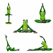 Украшение для дома Kawaii Yoga Frogs фигурка Девичья мечта Современная Смола домашняя скульптура куклы Смола Модель нечетные подарки ремесла животные