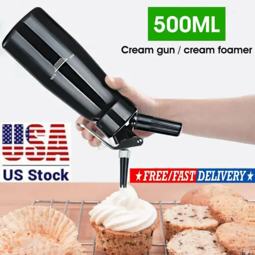 

Whipped Cream Dispenser Stainless Steel 500 ml Professional Whipper Maker New US