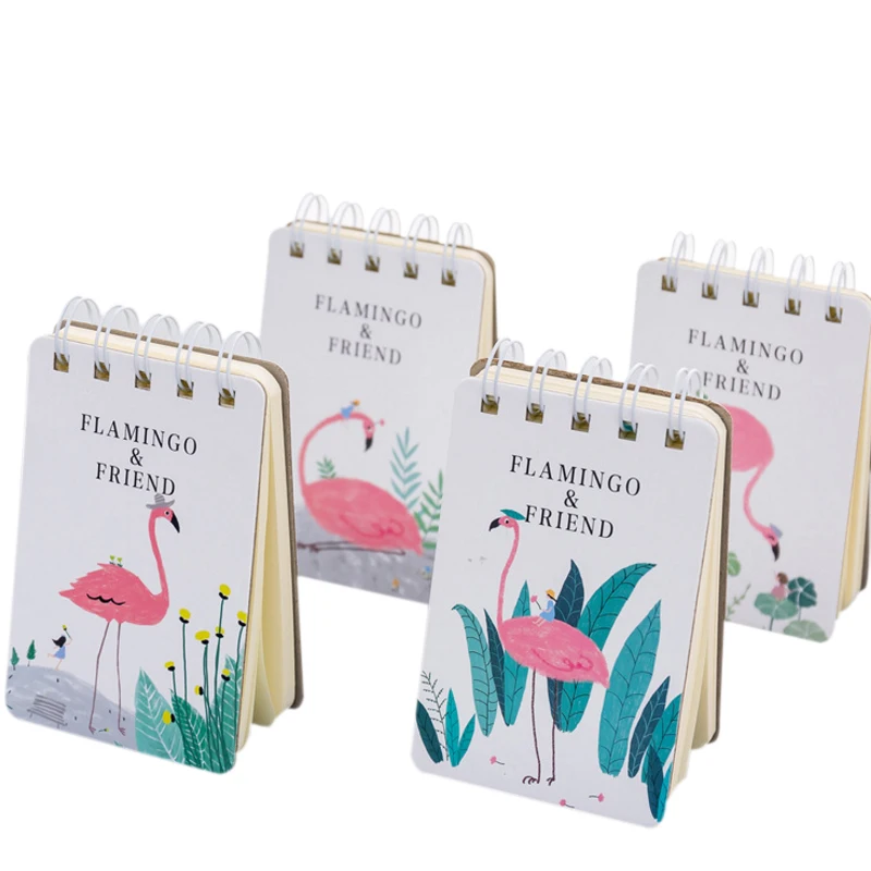 

1pcs/lot Portable Flamingos&Friends Coil Books Romantic White Paper Notepad Diy sketches Memo Girls School Office