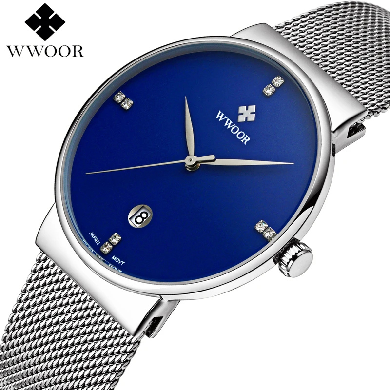 Men Watches Top Brand Luxury Ultra Thin Date Clock Male Steel Strap Waterproof Blue Quartz Watch