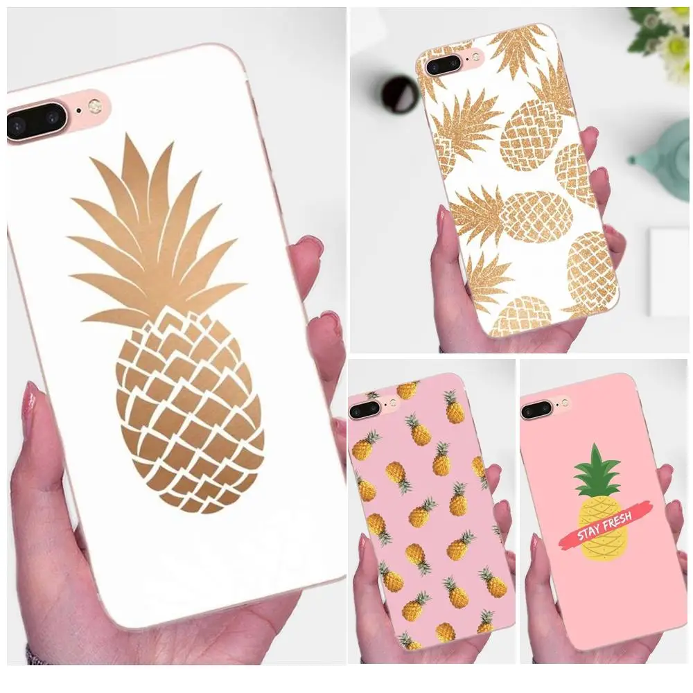 

Soft Silicone TPU Transparent Protective Case Summer Fruit Pineapple For Apple iPhone 4 4S 5 5C 5S SE 6 6S 7 8 Plus X XS Max XR