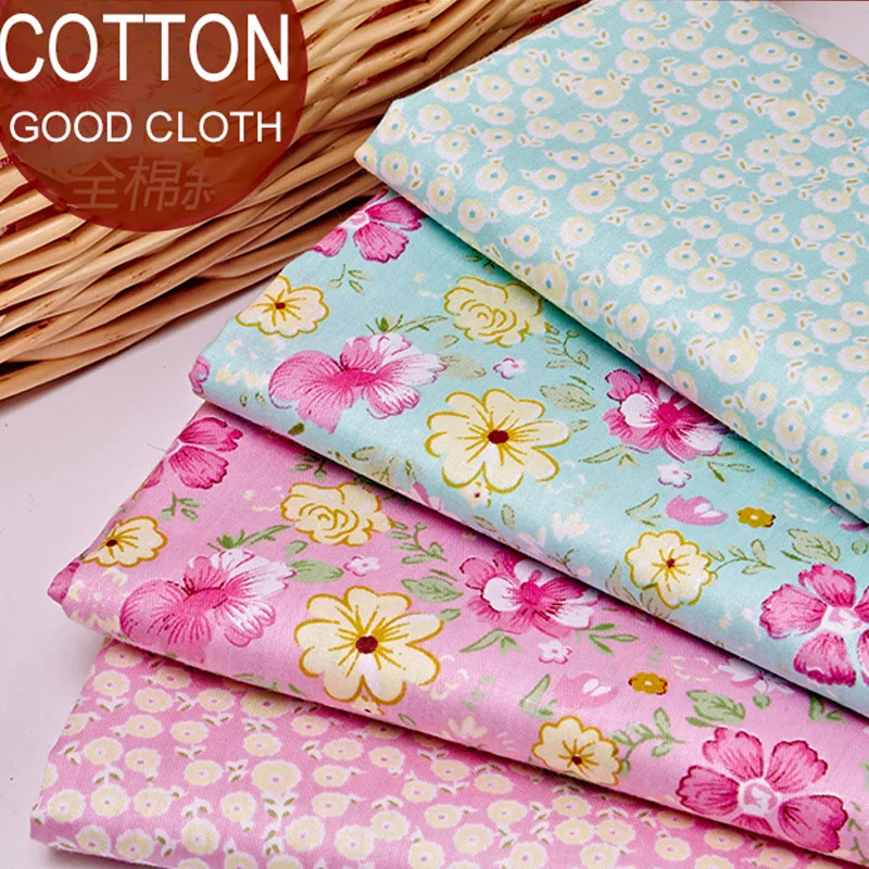 4PCS Cotton Fabric The cloth of Cotton Floral Cloth Bedspread Handmade DIY Home Textile Bedding