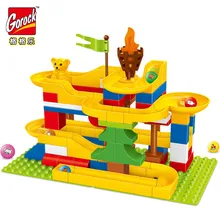 GOROCK 1043 Marble Race Run Maze Balls Rolling Building Blocks 88pcs Duplo Kids DIY Construction Bricks 105pcs diy construction marble race run maze balls building blocks deluxe marble race game toys kids christmas xmas gifts toys