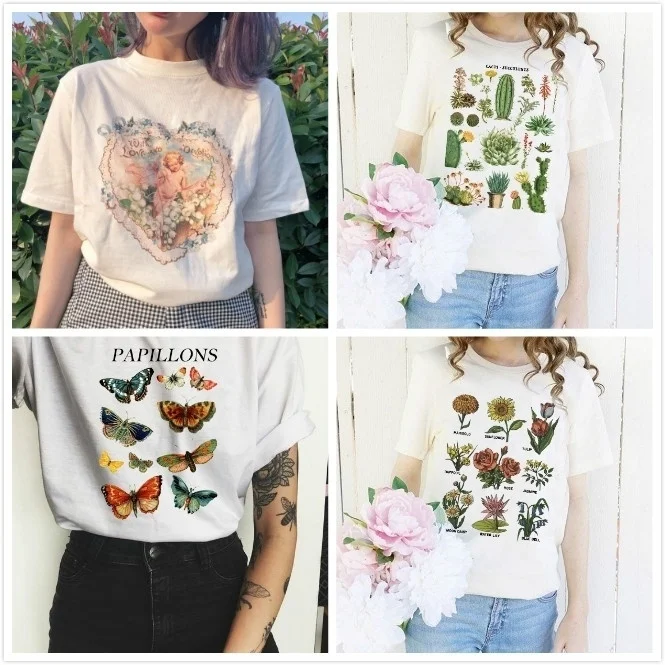 

1pcs Plant Flower Graphic Tee Summer Fashion 100% Cotton Casual Funny T-Shirt Hot Sale Short Sleeves S-2XL
