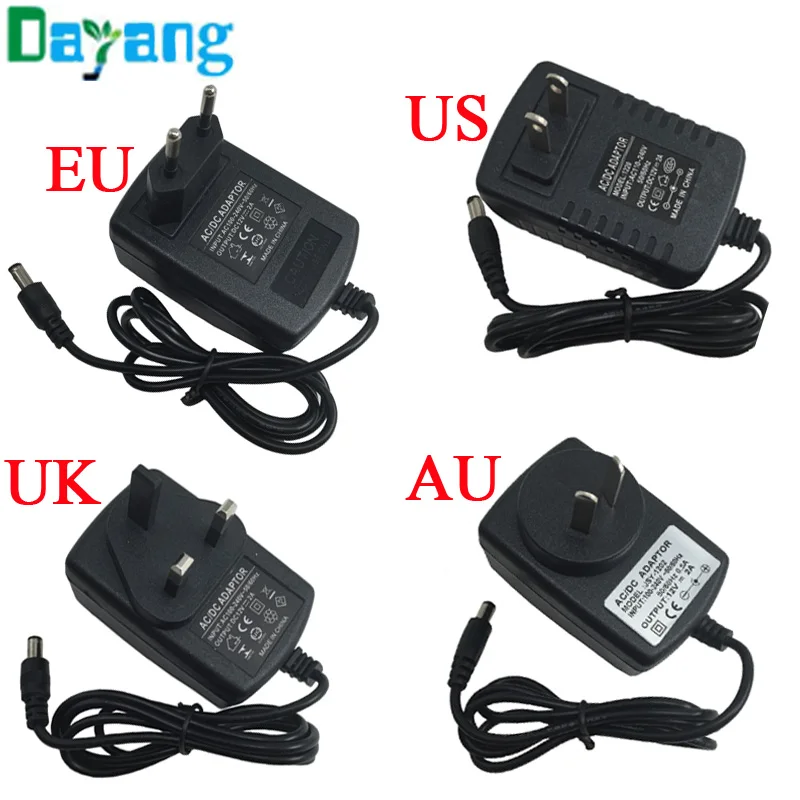 AC110-240V к DC 12 В 2A/3A/5A/6A/8A источник питания EU US UK AU вилка Changer адаптер трансформатора для светодиодной ленты