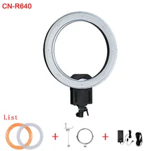 Ring light CN-R640 CRI 95 640 LED 5600K Dimmable Camera Ring Video Light Lamp For Photography Photo Studio phone Makeup Beauty Ring light CN-R640 CRI 95 640 LED 5600K Dimmable Camera Ring Video Light Lamp For Photography Photo Studio phone Makeup Beauty
