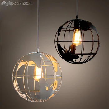 

Vintage Loft Pendant Lights Globe Hanging Lamp Kitchen Light Iron LampShade Pendant Lamp Fixture Luste Home Lighting Decoration