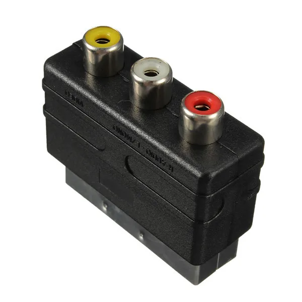 

High quality 20 Pins SCART Male Plug To 3 RCA Female AV TV Audio Video Adaptor Converter IN
