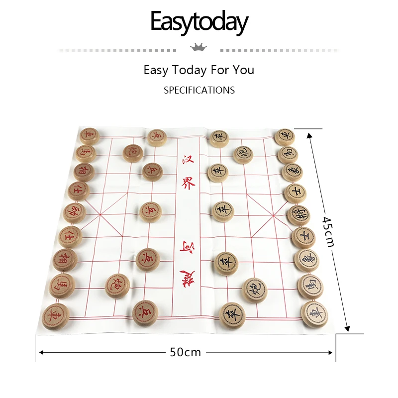 Easytoday китайские деревянные шахматы флип Обложка для шахматных изделий высокого