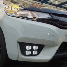 SNCN 2 шт. светодиодный светильник дневного света для Honda Jazz Fit автомобильные аксессуары Водонепроницаемый ABS 12 В DRL противотуманная фара украшение