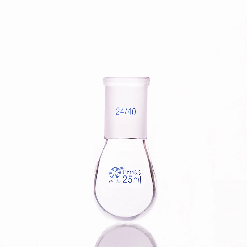 FAPE Flask Eggplant Shape Short Neck Standard Grinding Mouth Capacity 15mL-25mL-5000mL Joint 24/40