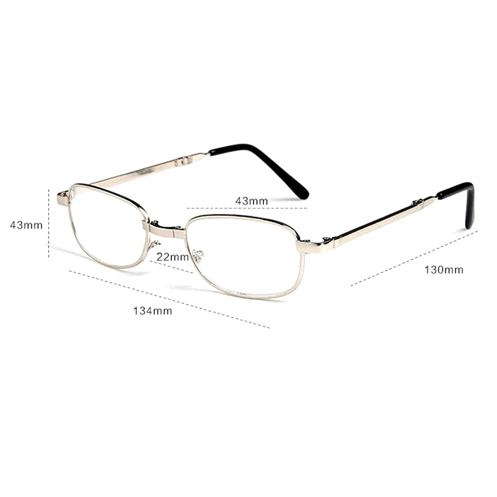 Портативные складные очки для чтения овальная металлическая оправа пресбиопические увеличительные очки с футляры для очков