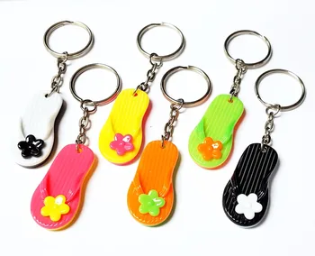 

6 pc Key Ring with beach slipper flip flop Kid Bags Birthday Party Favor Pinata Bag Filler Favors Game Gift Novelty School Prize