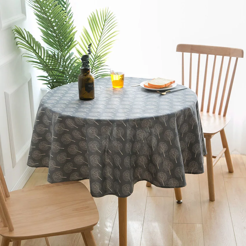 

Round Tablecloth Oil-proof Romantic Flower Printing Tablecloth Outdoor Mat Decoration table cover manteles Tapete Mantel Mesa