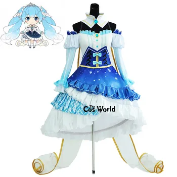 

2019 Snow Vocaloid Hatsune Miku Tee Dress Uniform Outfit Anime Cosplay Costumes