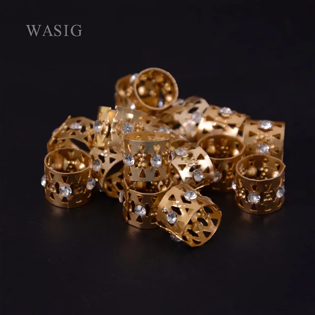50pcs Lot Gold Rhinestone Hair Dread Braids Dreadlock Beads 50pcs Lot Gold Rhinestone Hair Dread Braids Dreadlock Beads Adjule Braid Cuffs Clip Heart Shape