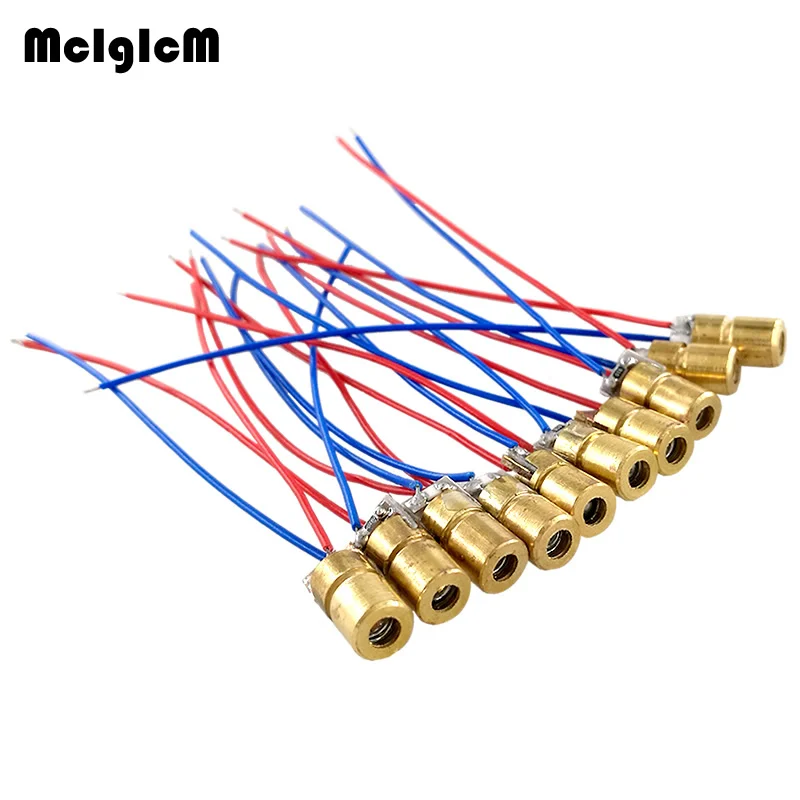 McIgIcM laser diode 10pcs 650nm 6mm 5V 5mW Adjustable Laser Dot Diode
