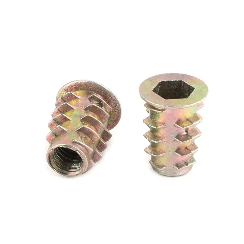 

Wholesale Price T-Shaped Furniture Screw Embedded Parts Connector Zinc Alloy Hexagonal Inner and Outer Teeth Nut M6*15mm
