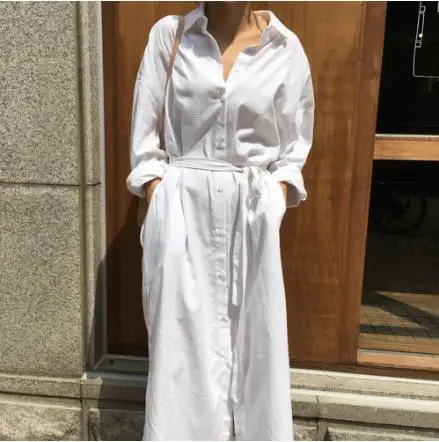 

Long Shirts Women 2019 Korean Style Loose White Cotton Women Blouses Sexy Wild Solid Sexy Europe Women Clothing LJ251