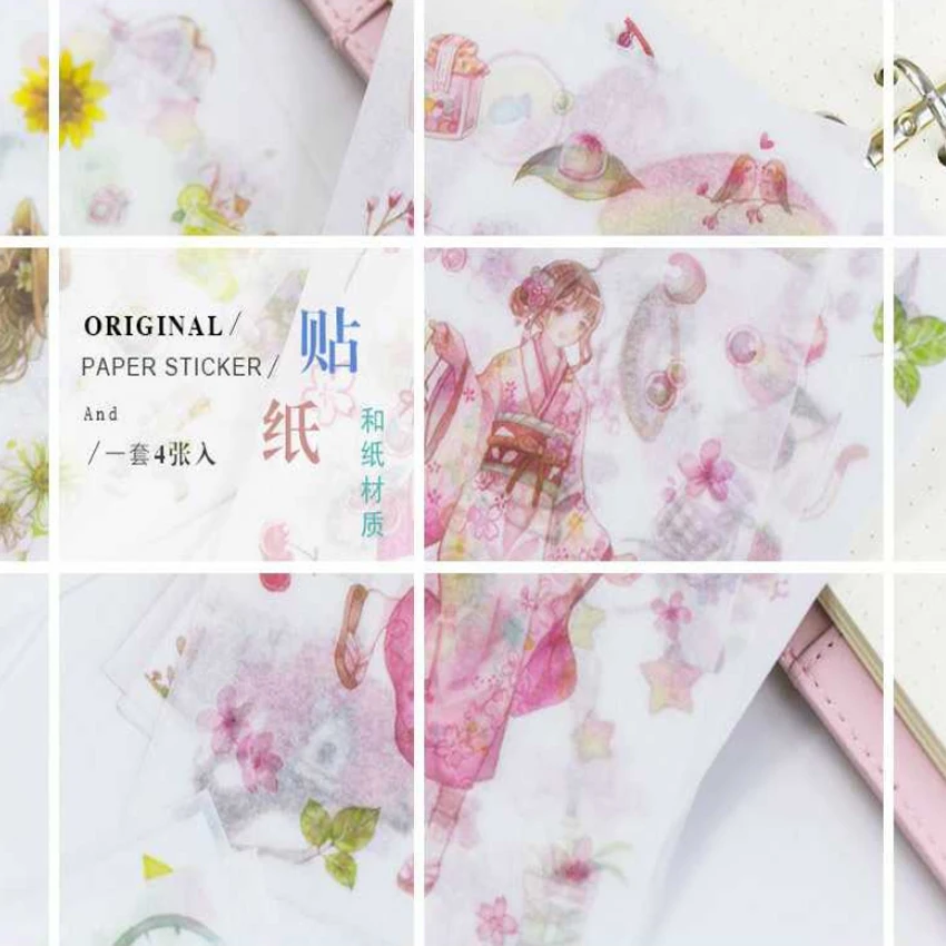 Pacotes Lote Doce Meninas Diário Adesivo Kawaii Papelaria Faça Você Mesmo Scrapbooking Álbum Adesivos Etiqueta Decorativa Atacado 12 - 9 Material escolar e de escritório