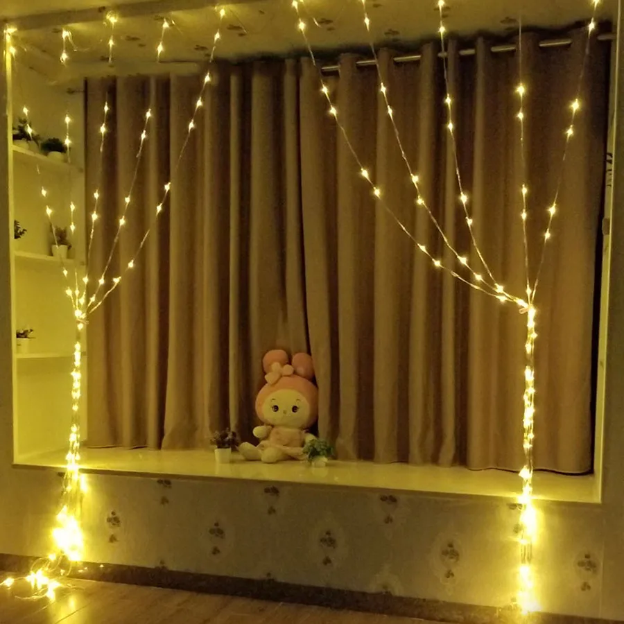 BEIAIDI 6X3M 3X6M Waterfall Curtain String Light Meteor Shower Rain Fairy Garland Bedroom Wedding Icicle Light Holiday Lighting BEIAIDI 6X3M 3X6M Waterfall Curtain String Light Meteor Shower Rain Fairy Garland Bedroom Wedding Icicle Light Holiday Lighting