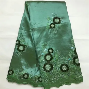 

Free Shipping embroidered circle flowers plants With Sequins george lace B8G9,Good Quality and Cheap Price African Satin Fabric
