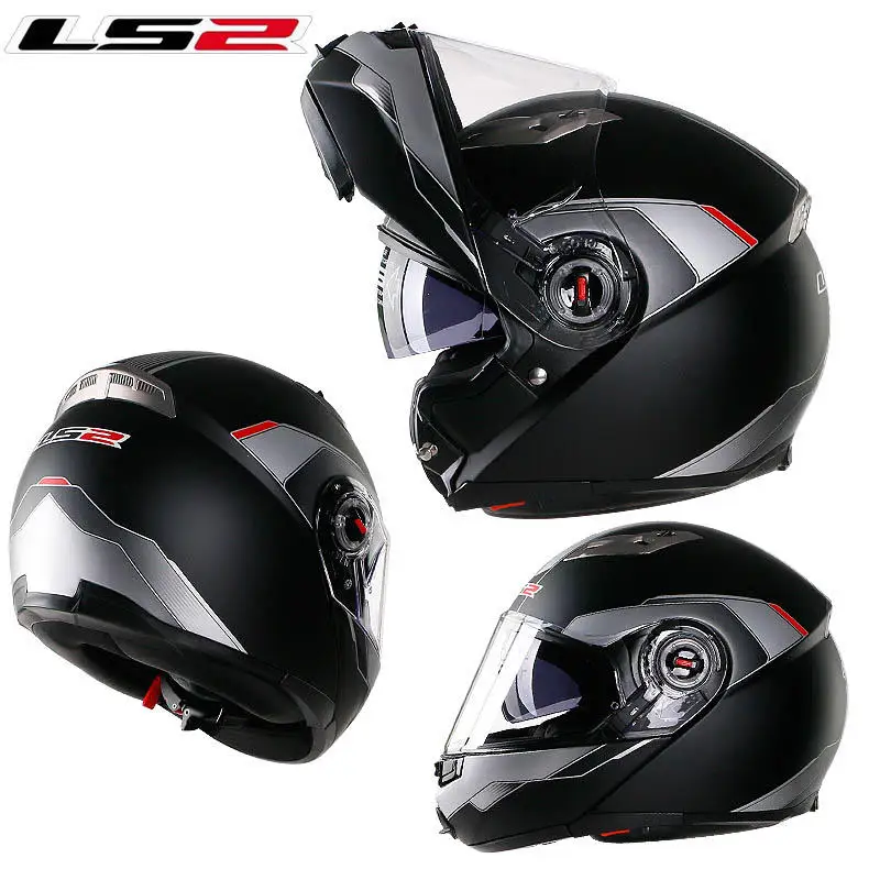 LS2 ff370 флип-ап мото rcycle шлем casco de moto кафе шлем для гонщика анфас двойной объектив козырек capacetes de moto ciclista ECE - Цвет: 10