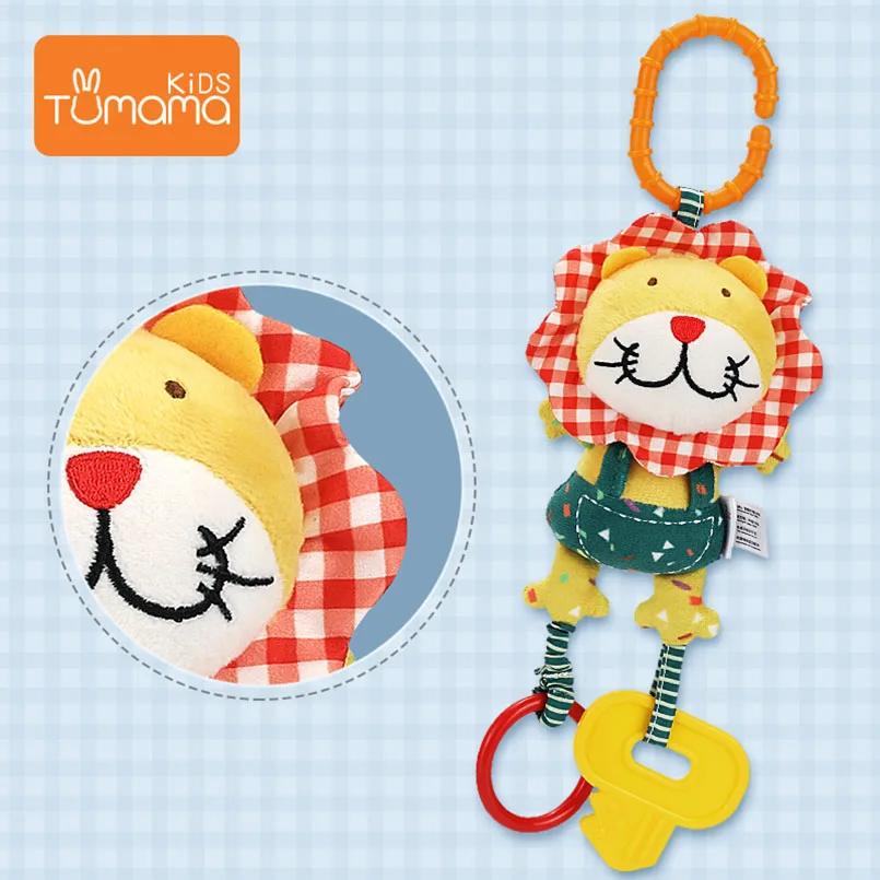 Tumama Baby Rattles 4pcs/set Plush Animal Hanging Mobiles Baby Toys Antibiosis No dropping Educational Toys For Newborn Kids Toy