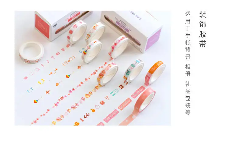 Fita de Papel Japonês dos Desenhos Jogos Lote Faça Você Mesmo Adesivo Decorativo Animados Básica Língua Flor Washi Tape Fita Adesiva Adesivos 10 - 8 língua Flor Washi Tape Fita Adesiva Adesivos