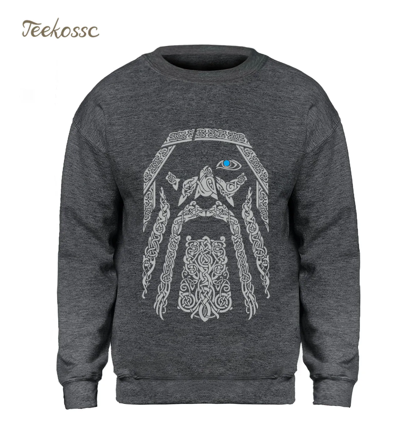 Odin Vikings Vintage Hoodie Men Sweatshirt Crewneck Sweatshirts 2018 Winter Autumn Fleece Warm Father